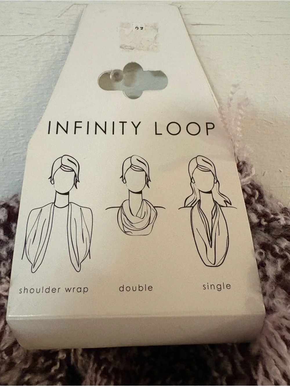 Infinity Loop Knit Scarf Burgundy Mauve Fringe Convertible Wrap NWT
